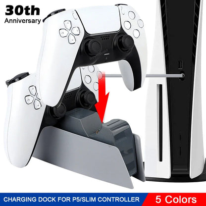30th Anniversary Controller Charging Station Dual Fast Charger Dock for PS5 DualSense Wireless Controller LED Charging Indicator GadgetGlobe