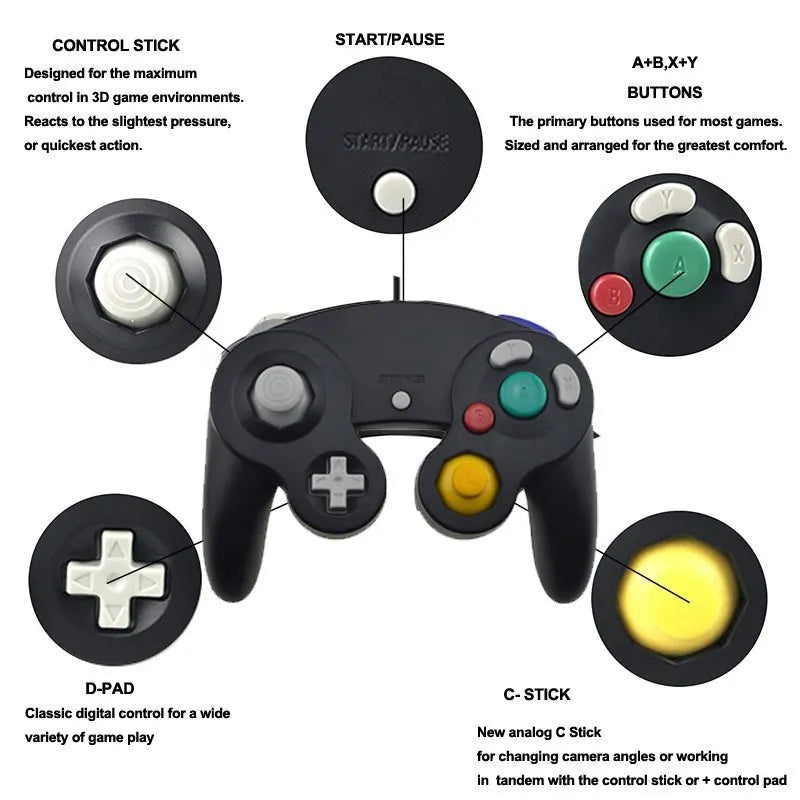 USB Wired Controller For Nintend Switch Gamepad For NGC GC Port Gamecube For GC Controle For PC For Switch Accessories GadgetGlobe