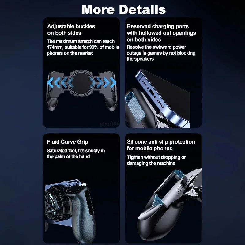 JK01S Semiconductor Mobile Phone Radiator Gamepad Controller 2 IN 1 Game Cooler Handle for IOS Android Telescopic Game Joystick GadgetGlobe