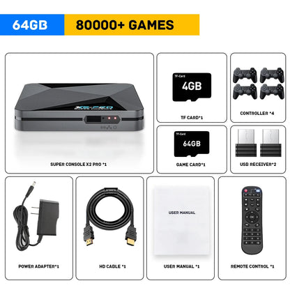 KINHANK Retro Video Game Console Super Console X2 Pro with 90000 Video Games for PS1/DC/MAME/SS with Gamepad Kid Gift Game Box GadgetGlobe
