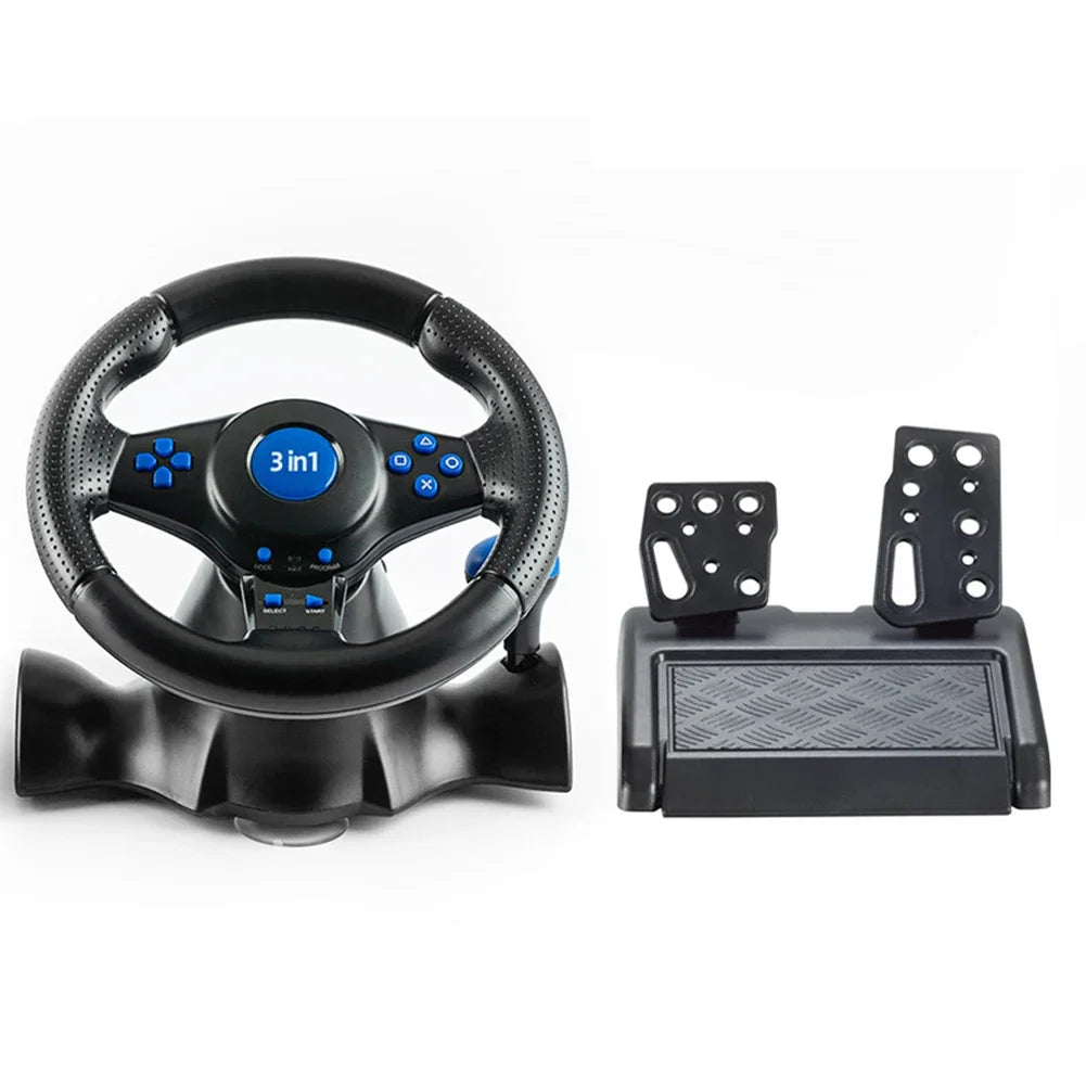USB Car Steering Wheel For Switch For Xbox  For 360 For PS4 For PS3 For PC Racing Steering Wheel Vibration Controller Simulator GadgetGlobe