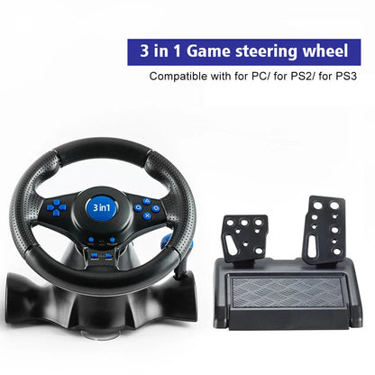 USB Car Steering Wheel For Switch For Xbox  For 360 For PS4 For PS3 For PC Racing Steering Wheel Vibration Controller Simulator GadgetGlobe