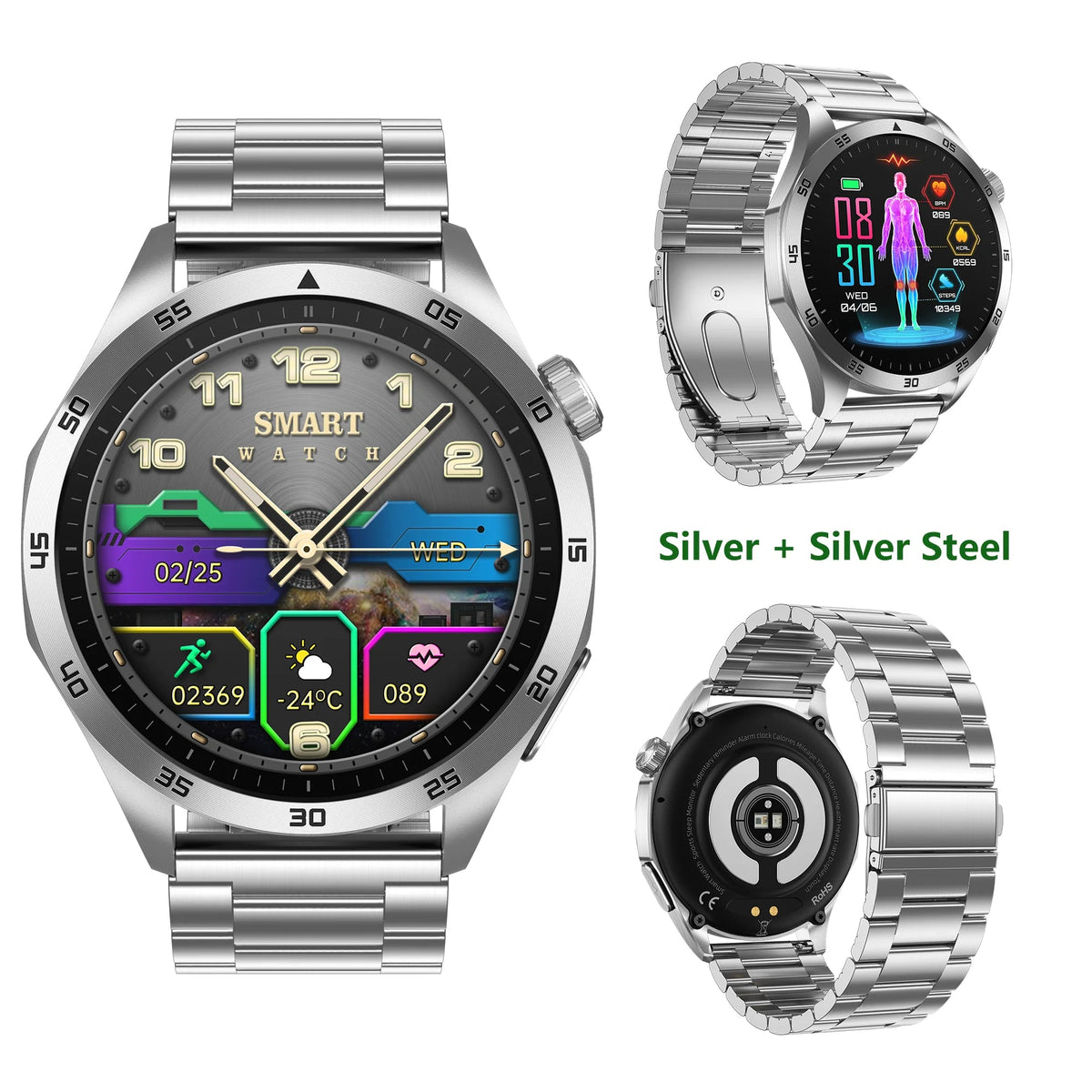 ECG+PPG Health Smart Watch Men Blood Oxygen Uric Acid Blood Pressure Monitoring HD Bluetooth Call AI Watch For iOS Android - GadgetGlobe