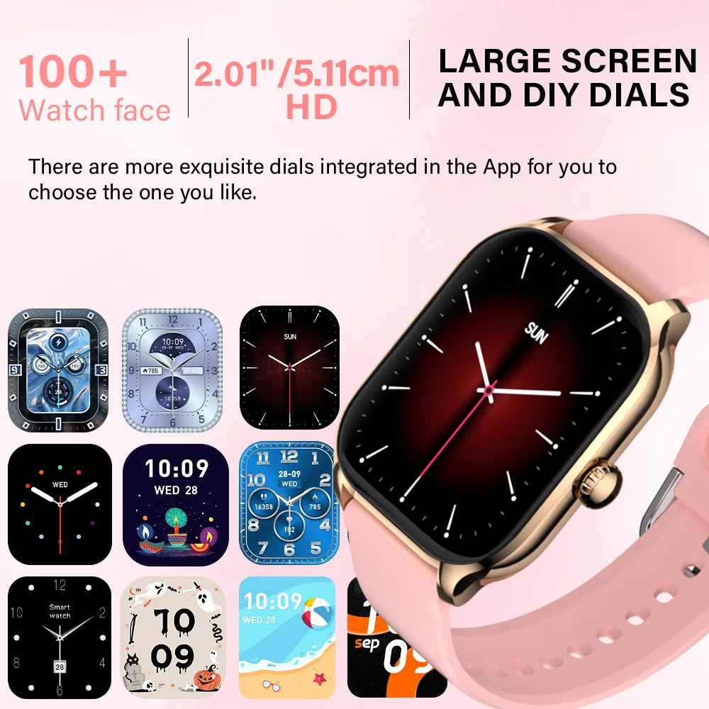 LAXASFIT H9 Smart Watch Men Women Sports Fitness Tracker 2.01 inch HD Screen Bluetooth Talking Smart Watch For Android IOS GadgetGlobe