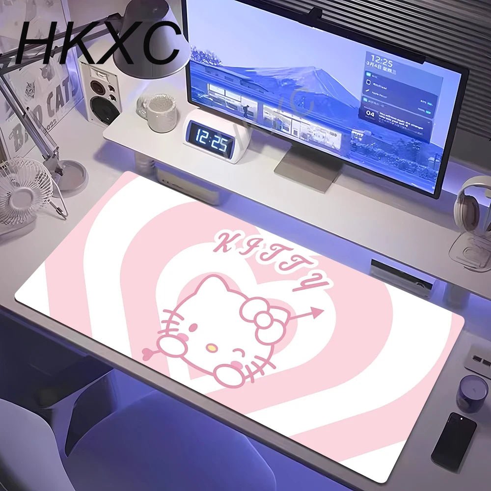 Kawaii Cute Hello Kitty Mouse Pad Non-slip Rubber Computer Mat Gamer Balance Decoracion Deskmat Laptop Office Large Big Carpet - GadgetGlobe