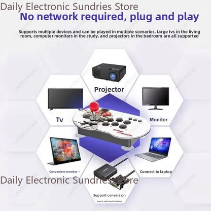 M9 4K HD Retro TV Game Console, Dual Joysticks Two Players Battle Game Box, Colorful Retro Video Gaming Device For Home Use GadgetGlobe