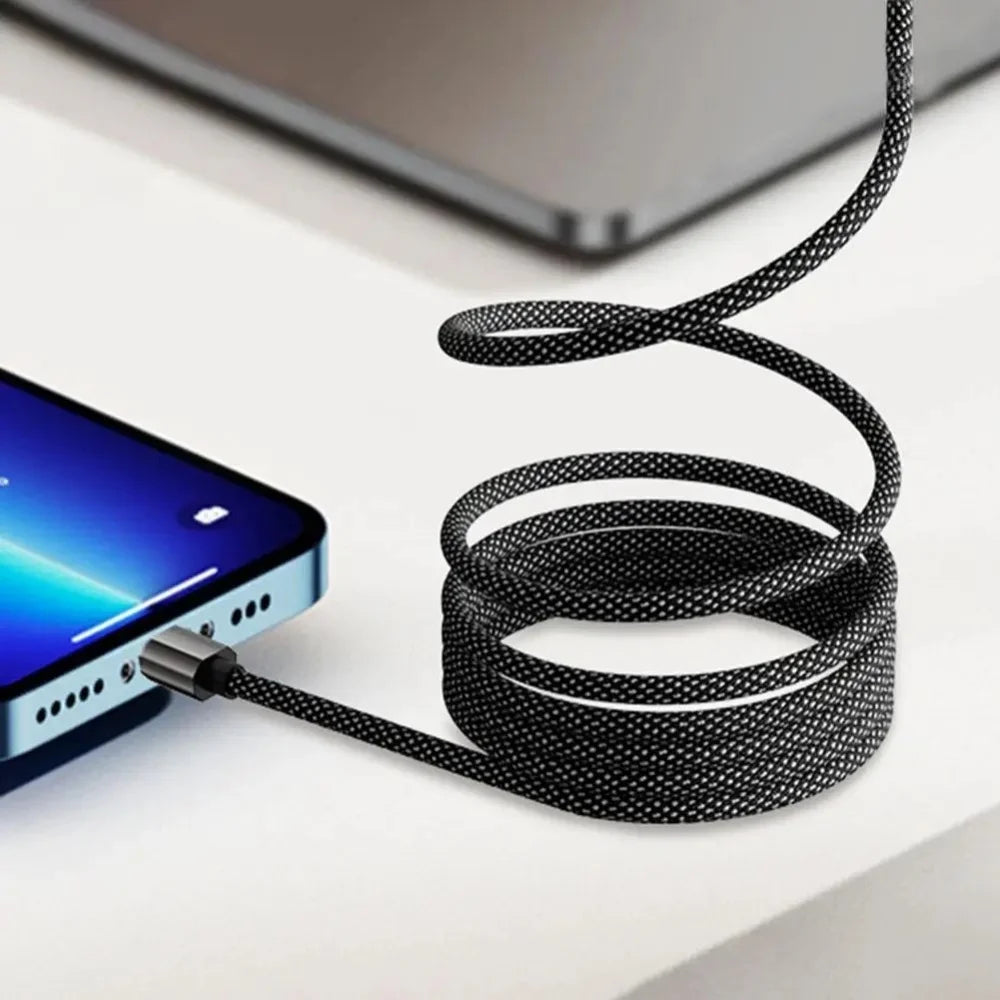 65W Magnetic USB C To Type C Fast Charging Cable Nylon Braided Anti Winding Data Cord Quick Charge 3.0 For iPhone Samsung Huawei GadgetGlobe