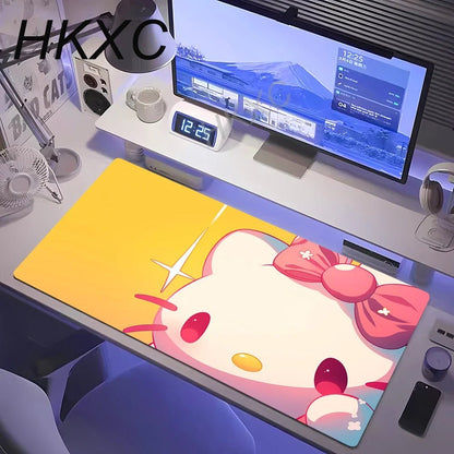 Kawaii Cute Hello Kitty Mouse Pad Non-slip Rubber Computer Mat Gamer Balance Decoracion Deskmat Laptop Office Large Big Carpet - GadgetGlobe