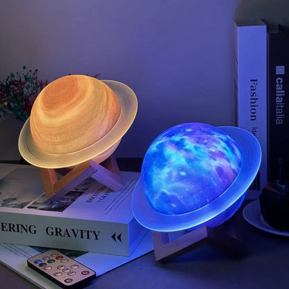 NNEDSZ Purle And Blue 3D Saturn Ring Bluetooth Speaker - GadgetGlobe