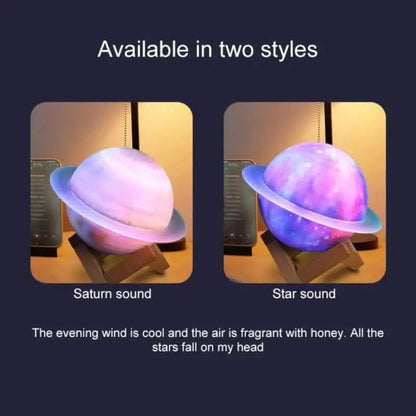 NNEDSZ Purle And Blue 3D Saturn Ring Bluetooth Speaker - GadgetGlobe