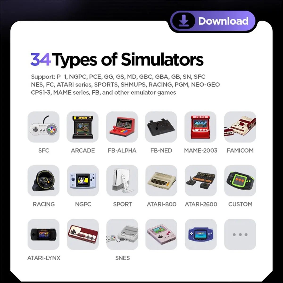 handheld retro game console with built-in classic games